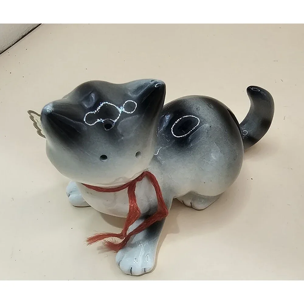 VTG 50s 60s CATS Salt Pepper Shakers Ceramic Made In Japan Hand Painted 3